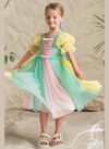 Sea Green Colour Ree CHILDREN stylish Party Wear Georgette Soft embroidery mirror work Frock Girls Wear Collcetion Ree 01
